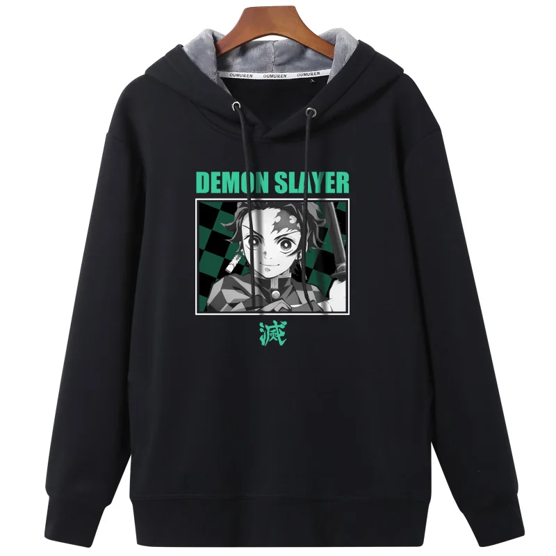 Аниме Demon Slayer: Kimetsu No Yaiba Kamado Tanjirou пуловер толстовки с капюшоном пальто для студентов подростков зимний костюм