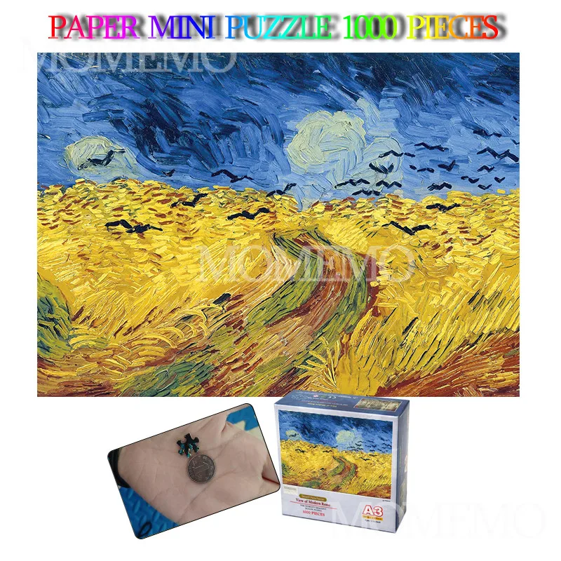 Wheatfield Wiyh Crows Mini Paper 1000 Pieces Jigsaw Puzzle Adults Kids Teens Children Toys | Игрушки и хобби