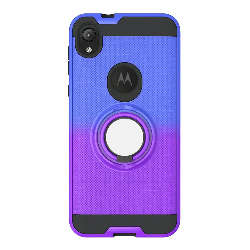 50 шт./лот, градиентные цвета, ТПУ+ ПК, 2 в 1, чехол для телефона, для Motorola Moto E5 Play G7 power E6 Play с вращающимся кольцом 360