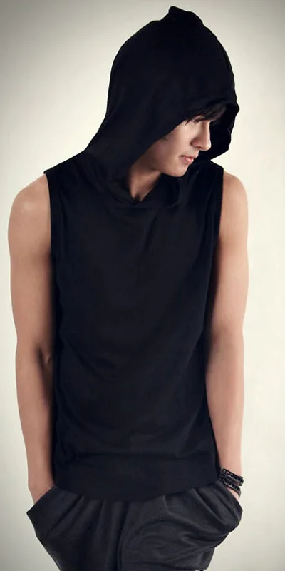 Special for Summer New Style MEN'S Vest Men Hooded Casual Tank-top Waistcoat B03