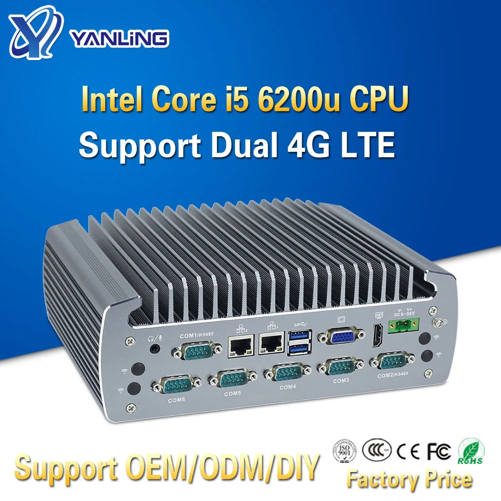 Minisys Встроенный промышленный ПК Intel Core i5-6200U 2 Nic Безвентиляторный Barebone мини-ПК внешний слот для sim-карты Поддержка Dual 4G LTE Minisys Встроенный промышленный ПК Intel Core i5-6200U 2 Nic Безвентиляторный Barebone мини-ПК внешний слот для sim-карты Поддержка Dual 4G LTE