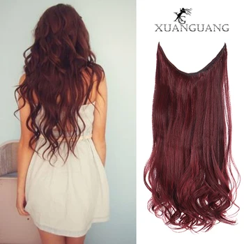 

XUANGUANG 24‘’ Hairline hair extensions high temperature silk synthetic hair extensions straight curly water wave 3 styles