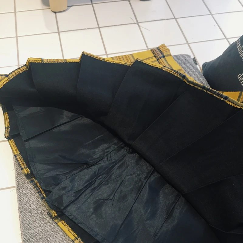 Новая женская повседневная черная желтая клетчатая плиссированная юбка в английском стиле, шорты,, высокая талия, клетчатая мини-юбка размера плюс R090