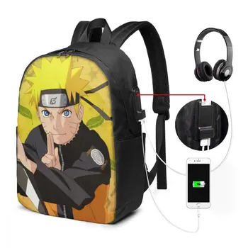 

Uzumaki Naruto Custom Japanese Anime Naruto Print Cartoon Image paiting USB Backpack 17 In