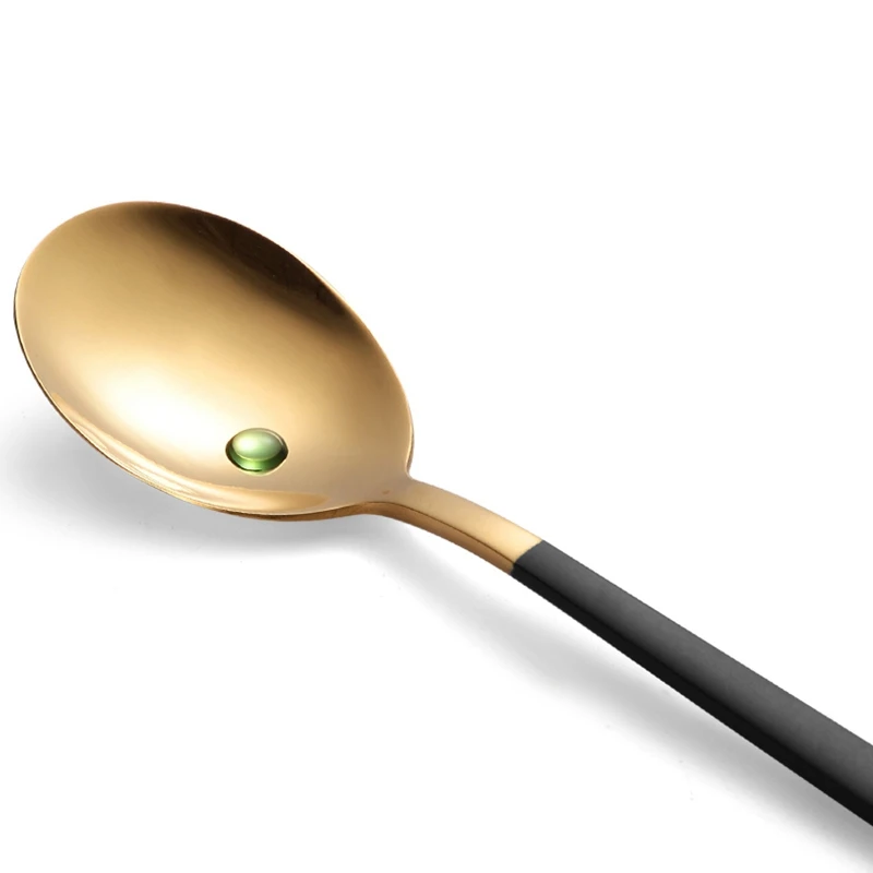 Black Gold Western Tableware Set Stainless Steel Fork and Spoon