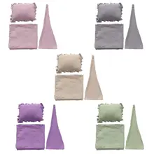 3 шт./компл. новорожденных Опора сонный Кепки+ Обёрточная бумага+ Подушка Комплект студийного аксессуары для фотосессии