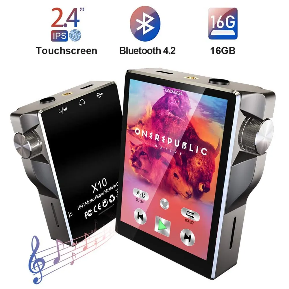 

Touch Screen MP3 Player Bluetooth 16GB 8GB HiFi Music Player High Resolution Lossless Walkman Audio Video E-Book Radio Recording