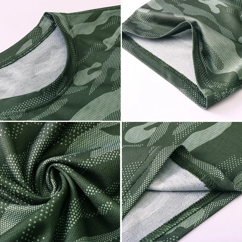 Быстросохнущие камуфляжные футболки для бега облегающие мужские Компрессионные