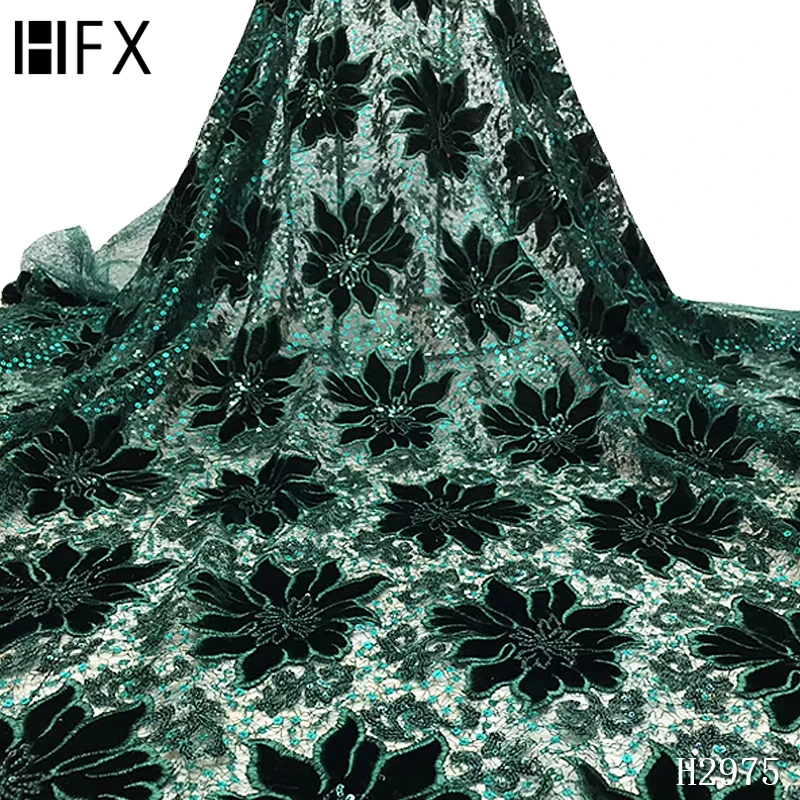 Африканская Свадебная кружевная ткань нигерийская аккуратная вышивка шнур 3D цветок кружевная ткань с бисером ярдов HJ2975
