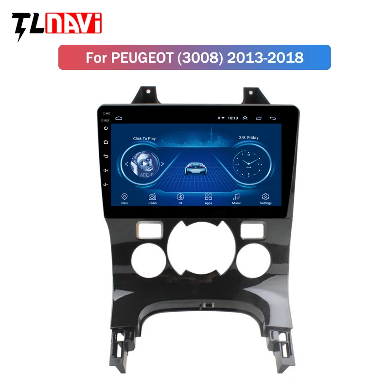 Top 9 INCH Android 8.1 GPS navigation Car DVD Player for Peugeot 3008 2009 2010-2015 With Bluetooth WiFi 1