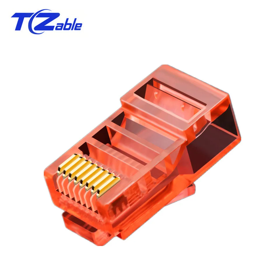 10 шт. RJ45 Разъем Cat5 CAT5e RJ45 сетевой адаптер Модульные вилки хрустальные головки Позолоченные 8P8C разъемы