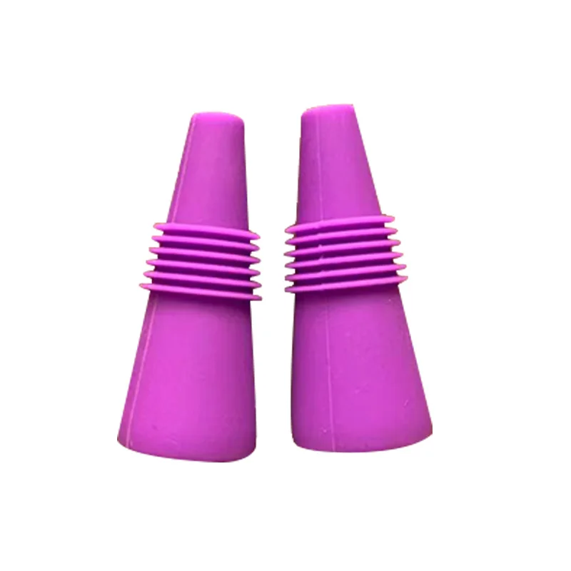 Purple 2 шт пробки для Вина силиконовые многоразовые бутылки для напитков уплотнитель крышки бутылки кухонные инструменты - Цвет: Purple