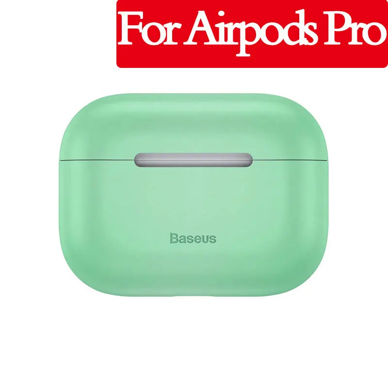 Чехол для наушников Baseus для AirPods, Цветной силиконовый чехол для AirPods Pro, чехол для беспроводных наушников с Bluetooth для Airpods 2/1 - Цвет: Green Pro