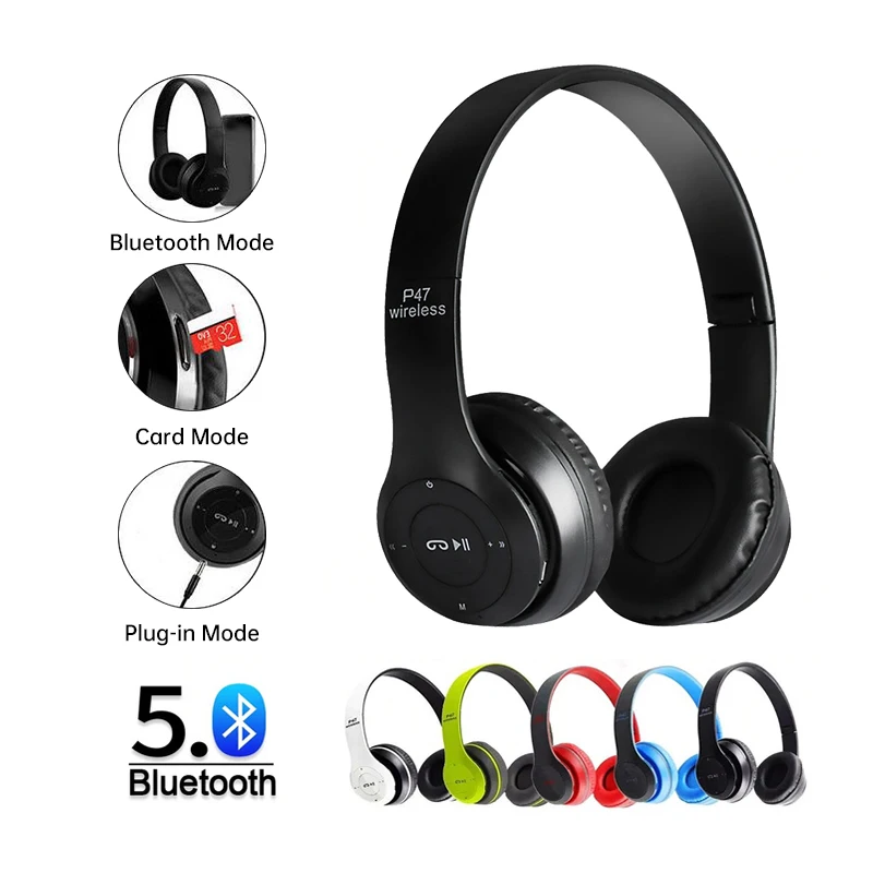 Tanio Słuchawki bezprzewodowe słuchawki Bluetooth składane