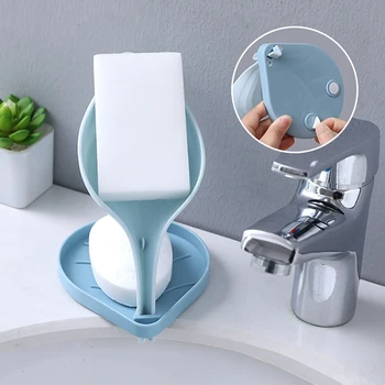 

2020 New Novel simplicity Hot Sale Leaf Soap Case Bathroom Double Layer Non-slip Drain Soap Tray Soap Holder Soap Dishes