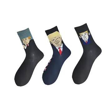 

2020 trump socks funny american style hiphop socks Novelty Cartoon Sokken Cotton Men Socks Creative Trump socks