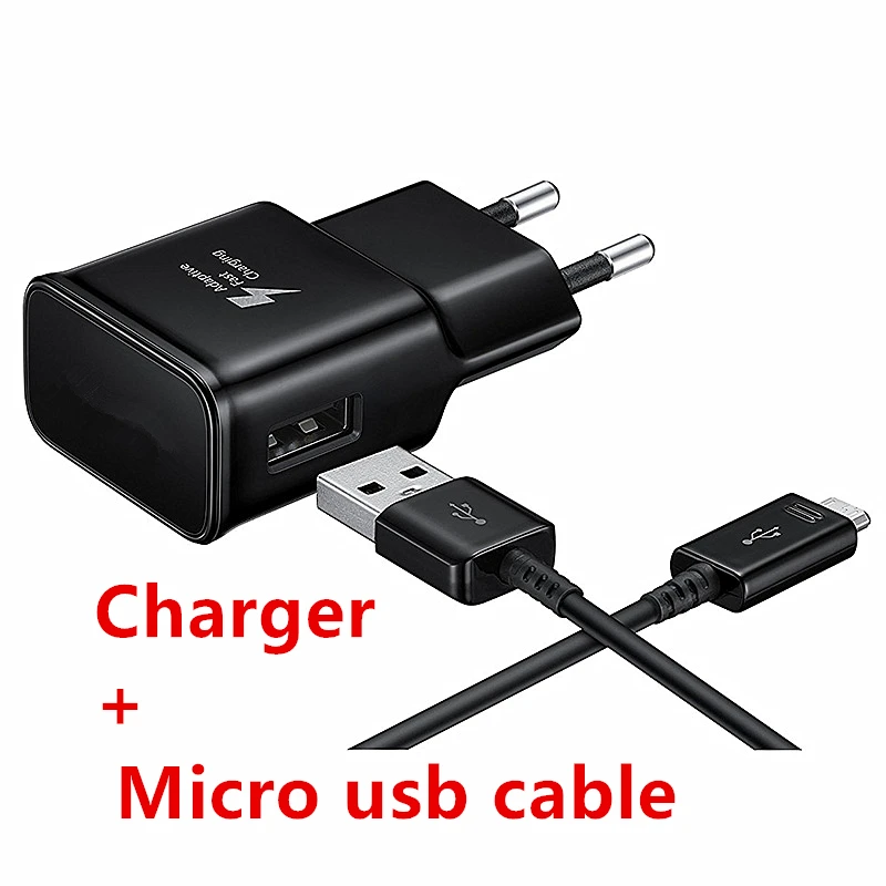 charger and cable Для samsung A7 A6 J4 J6 J7 Neo huawei Honor 9 lite zte Blade V7 V8 9V 2A Адаптивное быстрое зарядное устройство+ 1 м Micro usb кабель для зарядки - Тип штекера: charger and cable