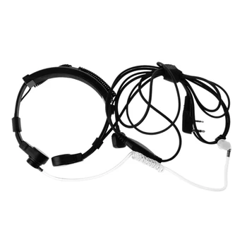 

2-Pin PTT Throat Microphone Earpiece Mic For Baofeng UV5R Radio Walkie Talkie