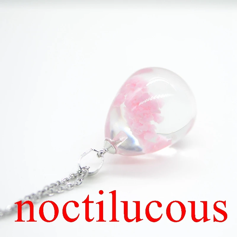 noctilucous 17 Креативные красочные голубое небо и белые облака прозрачные Смолы Кулон Мода натуральный простой стиль дамы ожерелье - Окраска металла: noctilucous 17