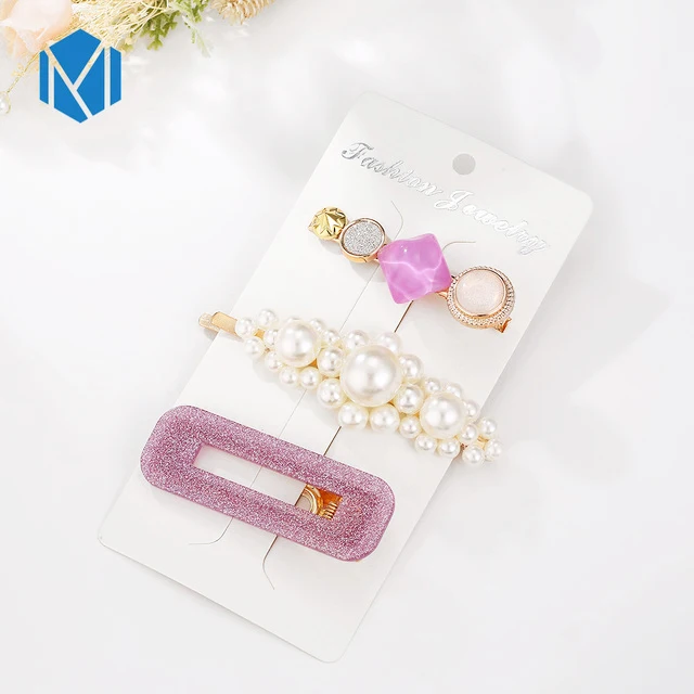 3pcs square purple M MISM INS Круглый корейский Кристалл Сплав заколки для волос Макарон цвет заколки BB шпильки Заколки для женщин обувь девочек аксессуары для волос - Цвет: 3pcs square purple