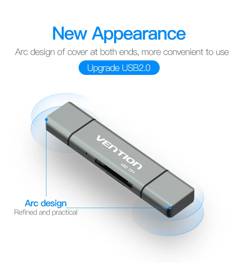 Vention считыватель карт Micro SD адаптер type C Micro USB SD карта памяти адаптер для ноутбука MacBook USB 3,0 SD/TF OTG кардридер