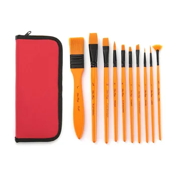 

10pcs Paint Brushes Set Kit Artist Paintbrush Multiple Mediums Brushes with Carry Bag Nylon Hair for Artist Aquarelle Watercolor