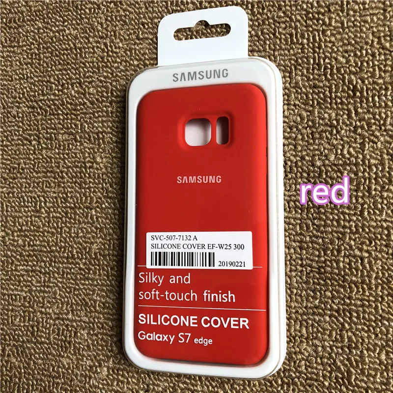 red samsung Galaxy S7edge жидкий силиконовый чехол шелковистый мягкий сенсорный защитный чехол для samsung s7edge упаковка - Цвет: red