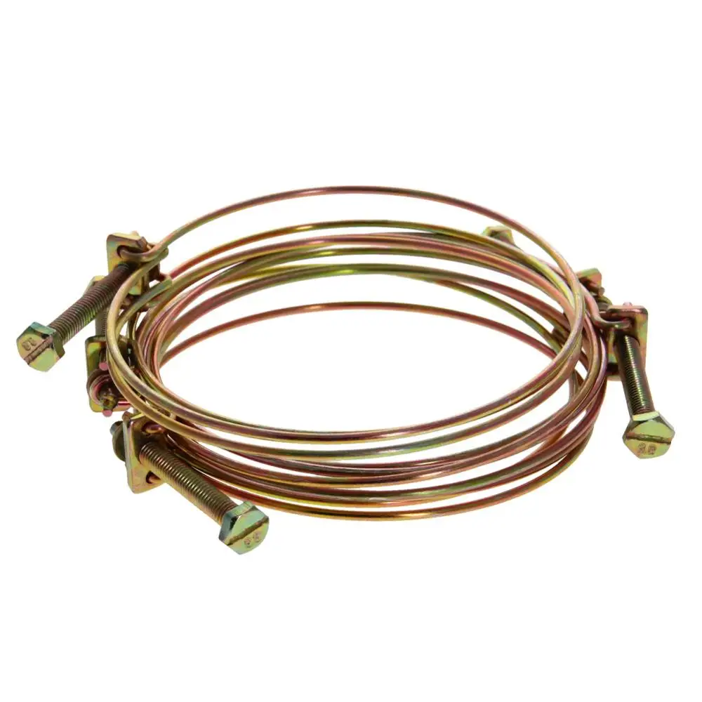 MroMax Double Steel Wire Strong Clamp Iron Inner Diameter 85/90/95/100/110mm Galvanized Thickness 2.2mm Screw Length 6*50/6*60mm