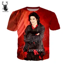 YOJULY, летняя модная повседневная футболка унисекс с короткими рукавами, с 3D-принтом, с Майклом Джексоном, Harajuku, мужские и женские футболки с рисунком MJ, Y326