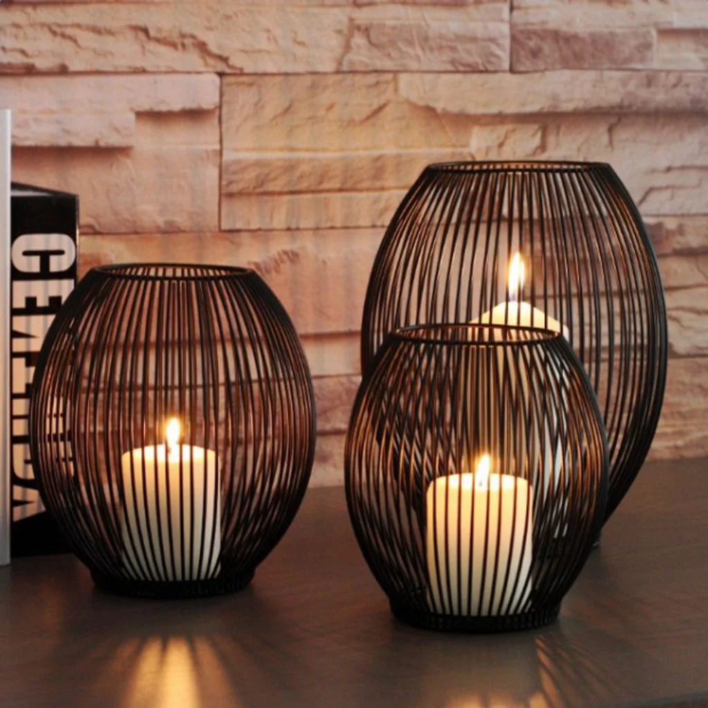 Windproof floor lamp candle holder wedding props guide led lights