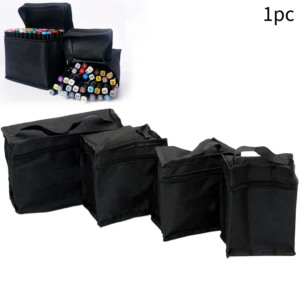 Multi Sizes Black Bag Office With Handle Large Capacity Portable Stationery Practical Home Mark Pen Holder Storage Organizer