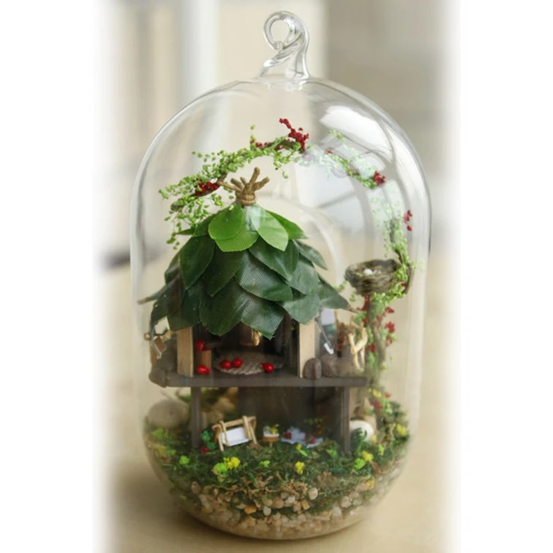 GN01 DIY Миниатюрный Кукольный домик сказочные садовые украшения аксессуары для дома наборы с хрустальным стеклянным шаром подвесные украшения