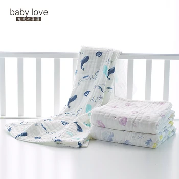 

Baby Gauze Bath Towel Pure Cotton Soft Absorbent Baby Bath Towel Jacquard Blanket Autumn and Winter Antibacterial Towel Nn50mj