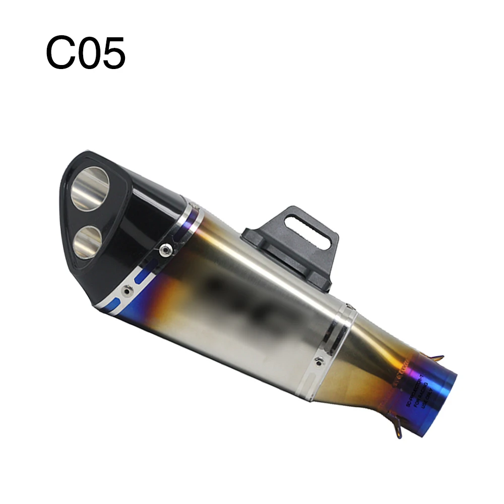 Alconstar-51 мм Мотоцикл выхлопная труба akrapovic Moto Escape Слипоны для R6 Z650 MT07 Z900 CBR1000 KTM DUKE R3 R25 GSX600 750 - Цвет: C05 with SC laser