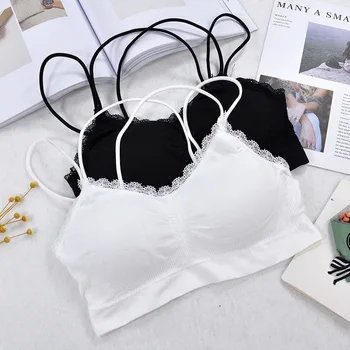 

New Lace Strap Seamless Tube Top All-match Bra Without Steel Ring Bra Cross Beautiful Back Sports Underwear Bra