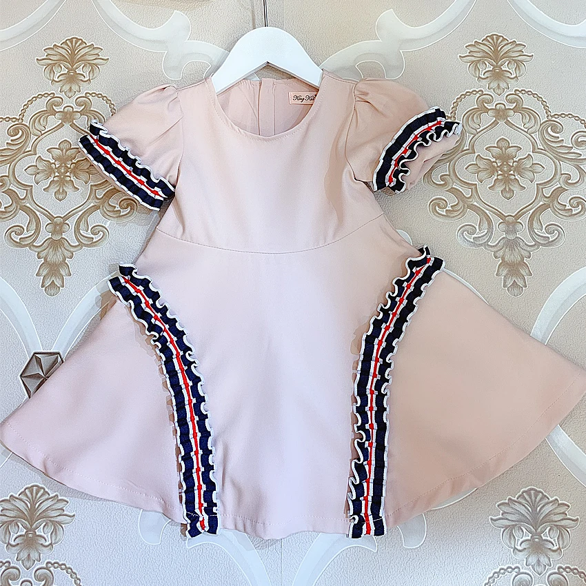 

0259A New Fashion Ruffles Brand Princess Baby Girl Christmas Dress Fall Winter Party Kid Dress For Girl Thanksgiving BabyClothes