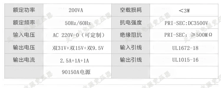 200W аудио Мощность усилитель Мощность тороидальный трансформатор 200 Вт Dual 31V двойной 15В двойной 9,5 V(90150A Питание