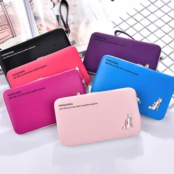 

Women's Long Purse PU Leather Wallet Card Holder With Elastic Phone Holder