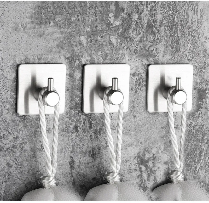 Крючки кухонные настенные из нержавеющей стали 4 шт.|Подставки для хранения и