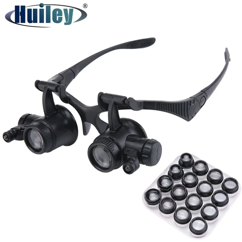 

2.5X 4X 6X 8X 10X 15X 20X 25X Multi-Power Illuminated Magnifier Eye Glasses Watch Repair Loupe Jeweler Magnifying Glass with LED