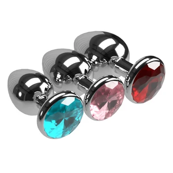 3pcs/Set Back Yard Tube Small Medium Big Smooth Metal Anal Plug Dildo Sex Toys Products Butt Plug Gay Anal Beads for Women/Men 3