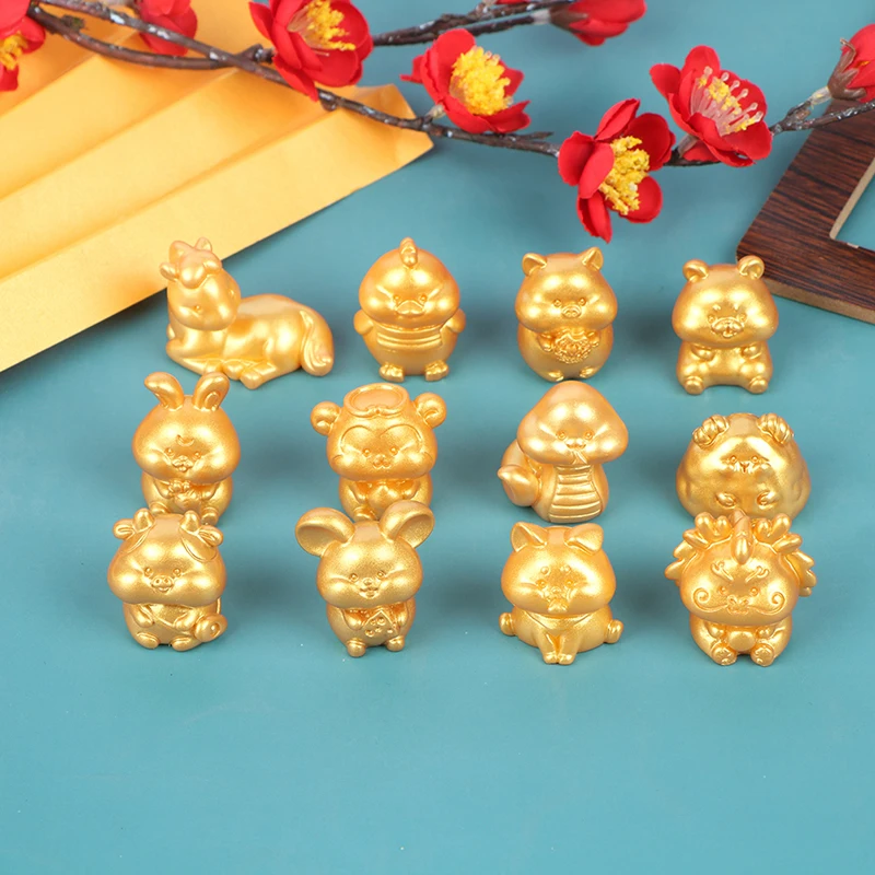 1 Piece Creative Mini Cute Chinese Zodiac Small Statue Little Figurine Crafts Figure Ornament Miniatures Home Decor Accessories |