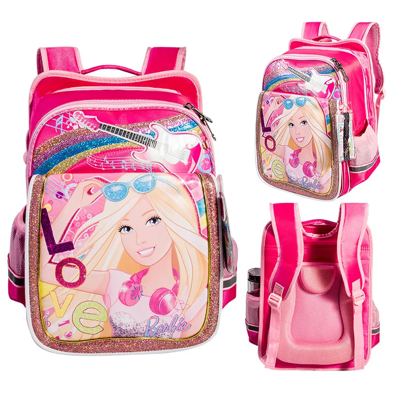 

Barbie Night Riding Reflective Backpack Children Girls School Bag Primary School 1-3 Grade GIRL'S Princess Cartoon Cute