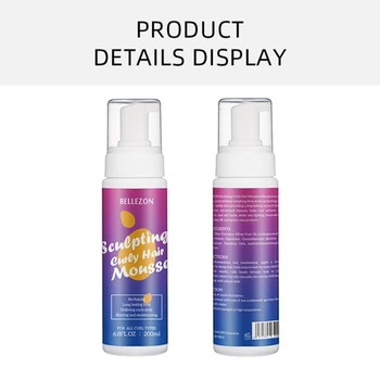 

200ml Hair Foam Mousse Curly Hair Mousse Styling Product Strong Hold Hair Mousse Define Curly Hair Finishing Anti-Frizz Mousse
