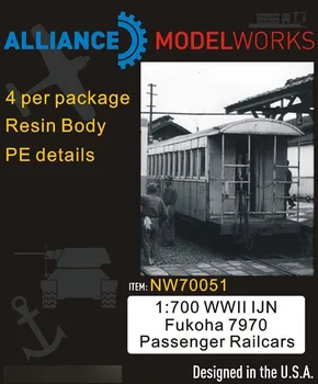 

1/700 Scale WWII IJN Fukoha 7970 Passanger Railcars (4pcs) NW70051 Resin+Etching Sheet Model Kits