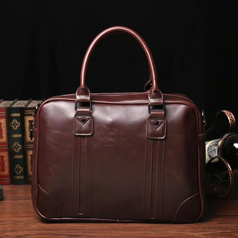 

Retro MEN'S Handbag MEN'S Business Bag Shoulder Shoulder Bag Briefcase Computer Bag Men's Bag Trend Korean-style