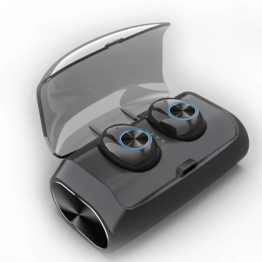 black TWS V6 настоящие беспроводные наушники Bluetooth 5,0, водонепроницаемые стерео Беспроводные спортивные наушники с зарядным устройством Vs i10 TWS гарнитура - Цвет: black