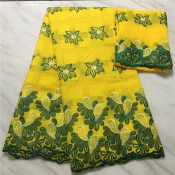 

Yellow women voile lace fabric hot sale dubai fabric Swiss voile laces switzerland african dry brocade fabric 5+2yards/lot