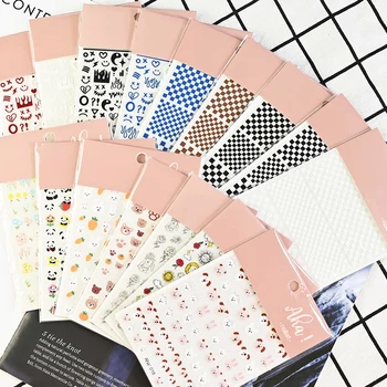 Aha 패션 디자인 네일 데칼, 럭셔리 브랜드 디자이너, 네일 아트 스티커 패턴, 네일 스티커 로고, 네일 슬라이더 장식