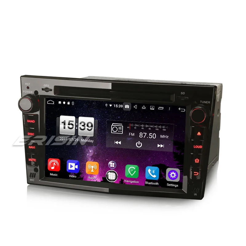 Erisin ES7760PB " Android 9,0 Восьмиядерный 4 Гб ram автомобильный DVD Радио BT для Opel Vauxhall Vivaro Astra Corsa Zafira